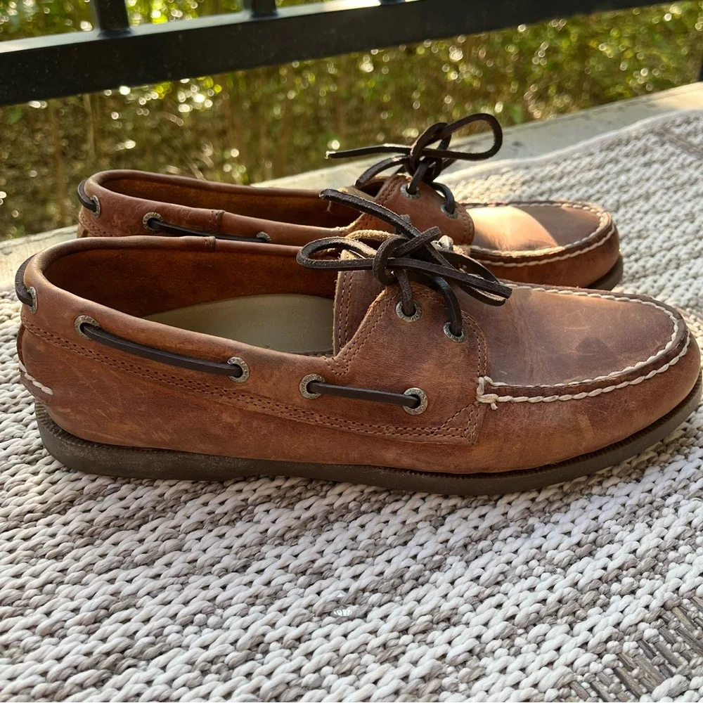 G.H. Bass Boat Shoes Hampton Core 2 Brown Leather Men’s Size 8.5 Summer Preppy